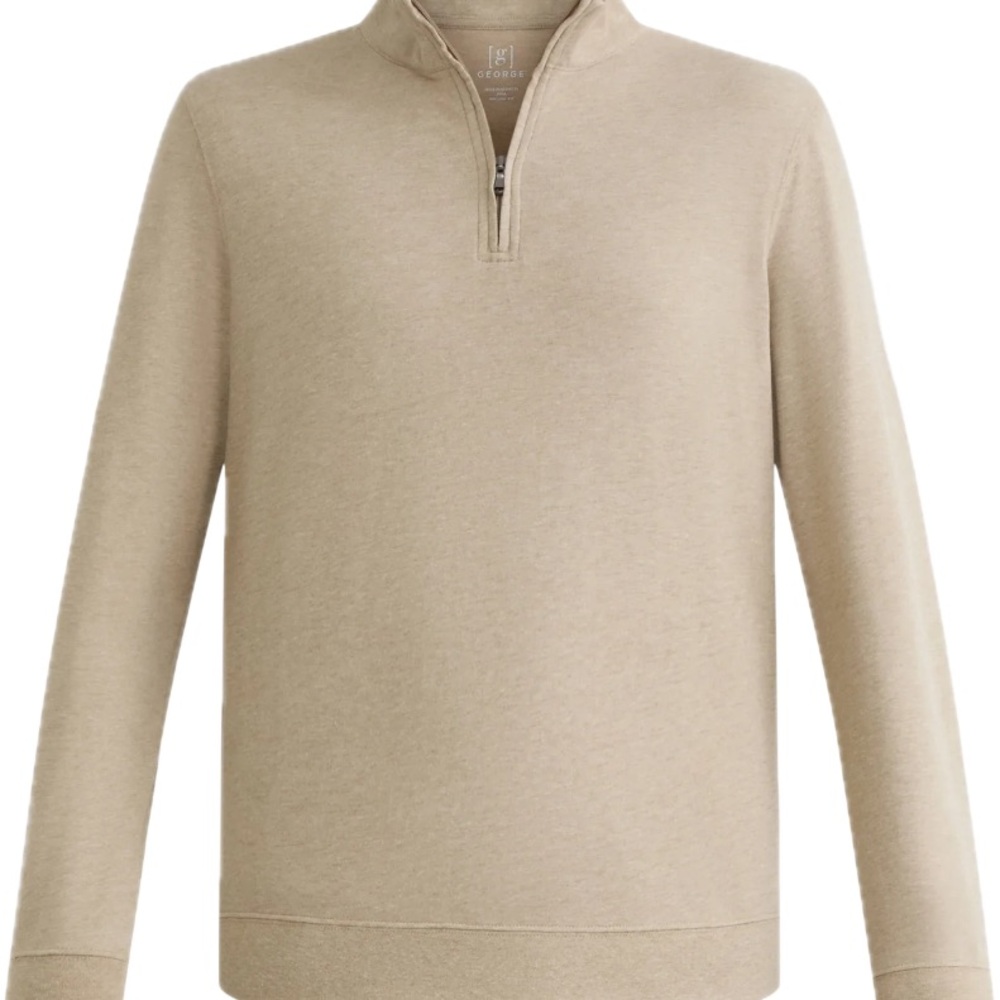 George Light Tan Zip-Up Sweater